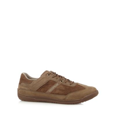 Caterpillar Brown suede casual lace-up trainers